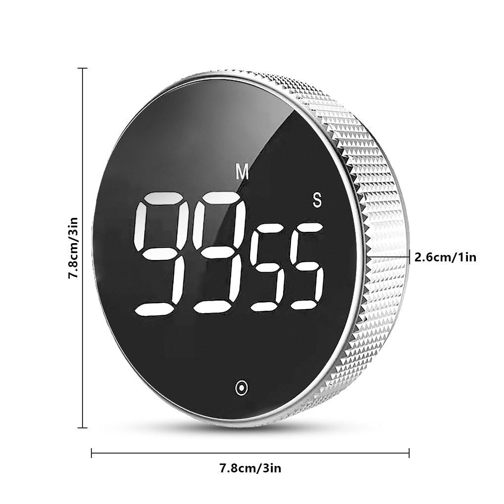 Magnetic kitchen timer. Digital time control in black color